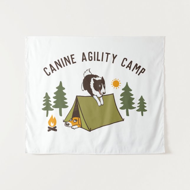 Tenture Camp Collie de chiens d'agilité Coupe de la fronti (Devant (Horizontal))