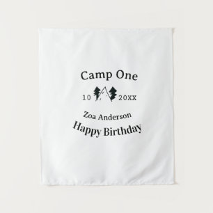 Tenture Camp un joyeux anniversaire nom date campingaventu