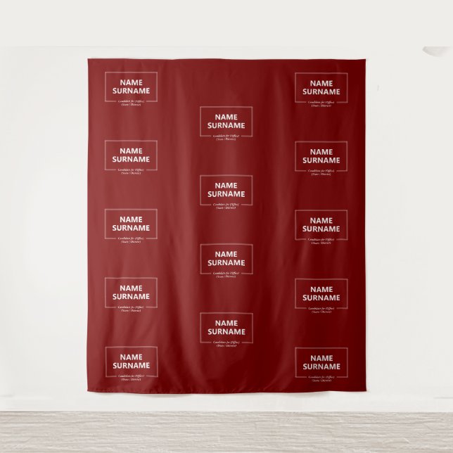 Tenture Campagne politique Red GOP Media Step and Repeat (Devant)