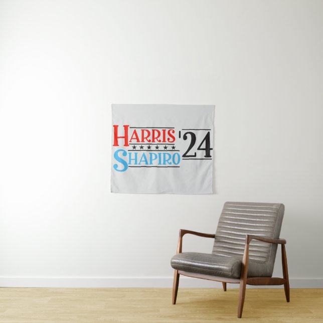 Tenture Campagne rétro Harris Shapiro 2024 (En situation (horizontale))