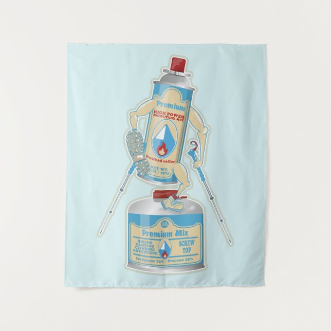 Tenture Camping gaz caniseurs drôle randonnée (Devant)