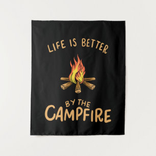 Tenture Camping - La vie est meilleure au coin du feu de c