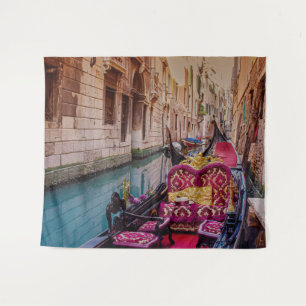 Tenture Canal avec gondole traditionnelle à Venise, Italie