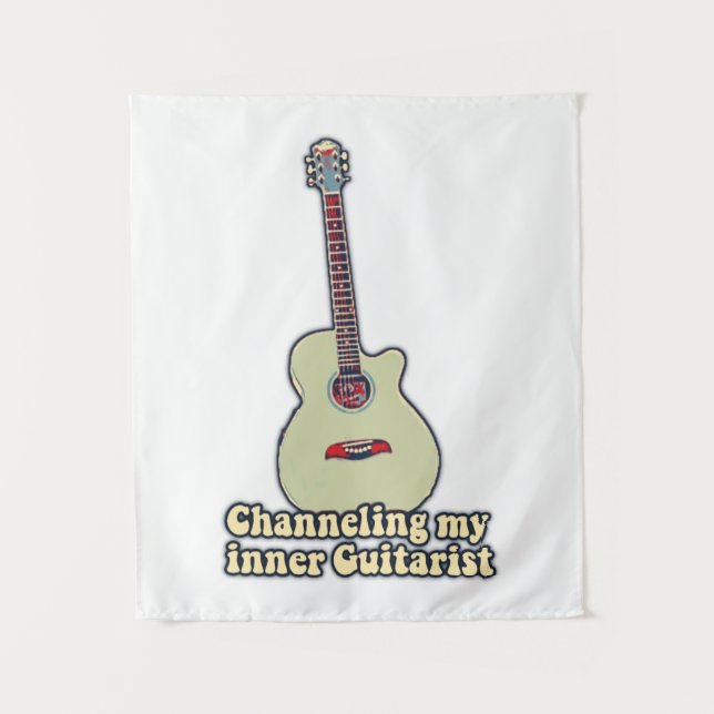Tenture Canalisant mon guitariste intérieur. citation de g (Devant)