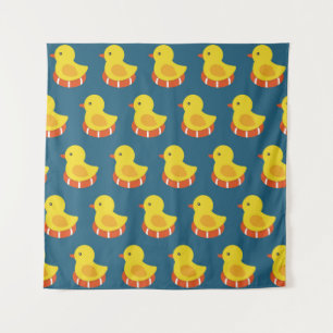 Tenture canard en caoutchouc jaune motif sans couture. Ill