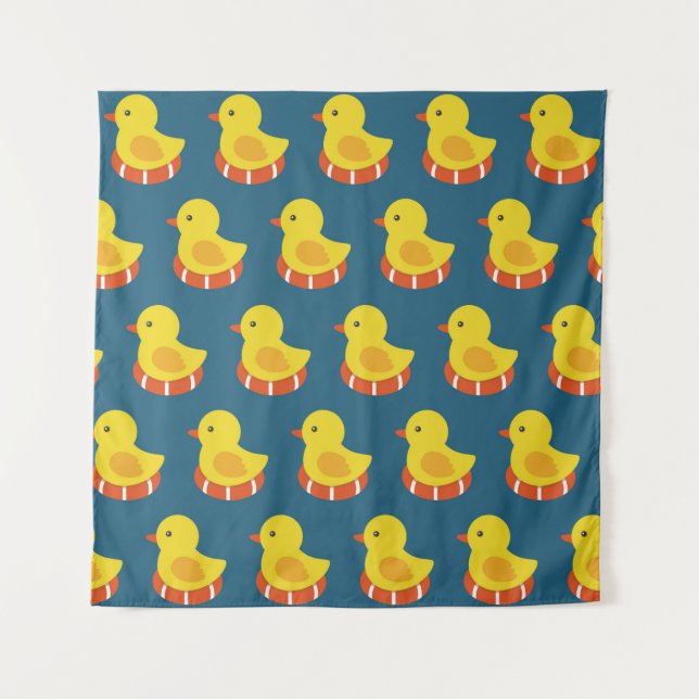 Tenture canard en caoutchouc jaune motif sans couture. Ill (Devant)