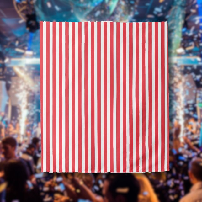 Tenture Candy Cane Rouge et Blanc Simple Rayé Horizontalem (Créateur téléchargé)