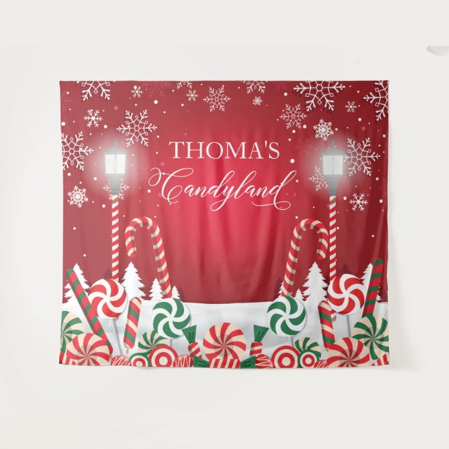 Tenture Candyland holidays christmas banner backdrop  (Devant (Horizontal))