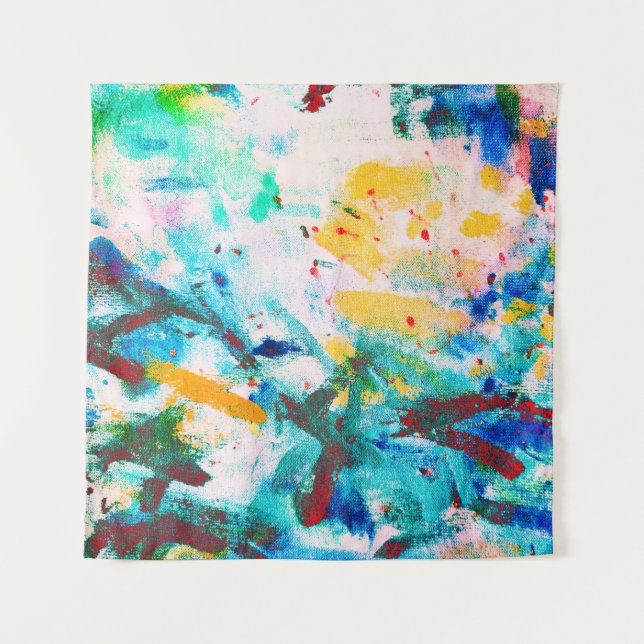 Tenture Canva Artistique Verte. Illustration de Cool viole (Devant)