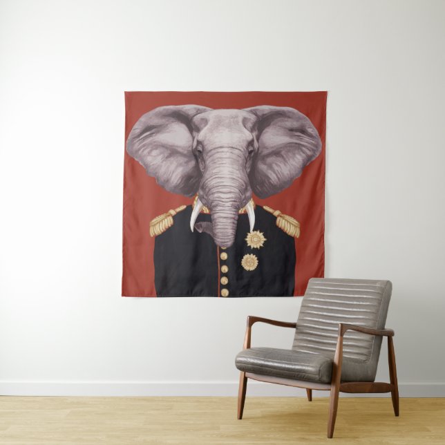 Tenture Capitaine Elephant (En situation)