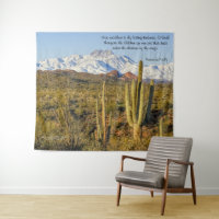 Capped Neige Quatre Pics Montagne Saguaro Cactus