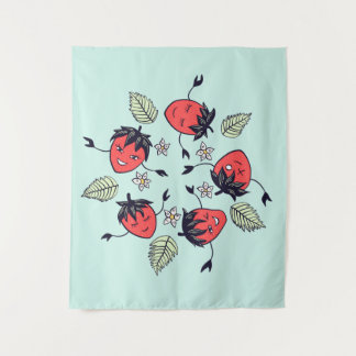 Tenture Caractères mignons fraises