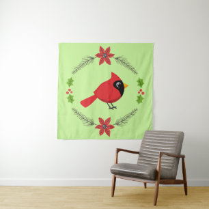 Tenture Cardinal Rouge Cardinal Cardinal aux Fleurs