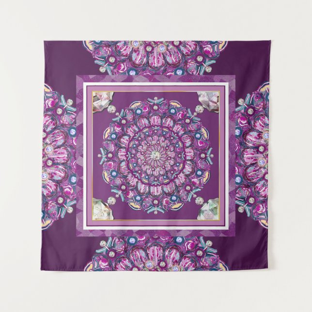 Tenture Cardinal rouge Rosace (Devant)