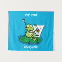 Caricature amusante de grenouille verte