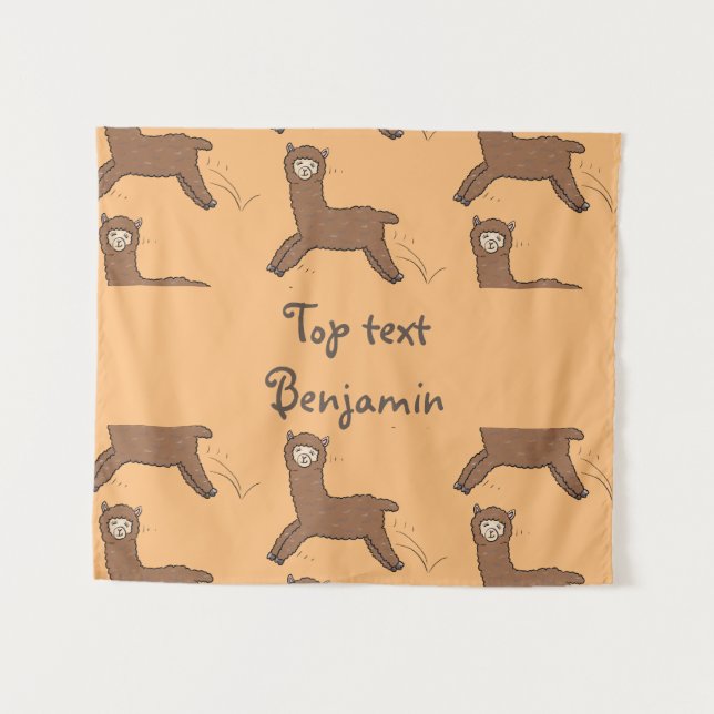 Tenture Caricature d'alpaga brun joli (Devant (Horizontal))