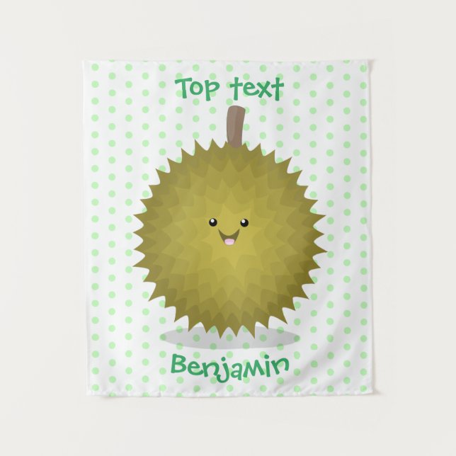 Tenture Caricature de durian joyeux (Devant)