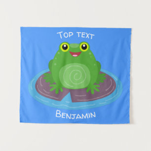 Tenture Caricature de grenouille verte mignonne