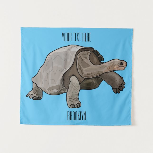 Tenture Caricature de la tortue des Galapagos (Devant (Horizontal))