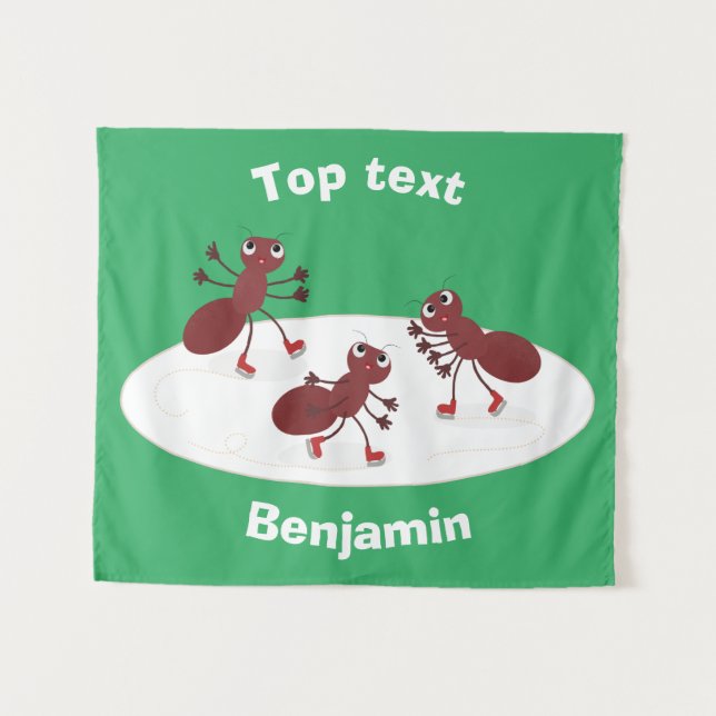 Tenture Caricature de patinage sur glace de Happy red four (Devant (Horizontal))