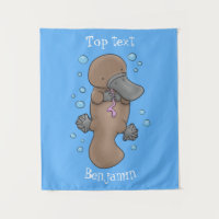 Caricature de platypus bébé très heureuse