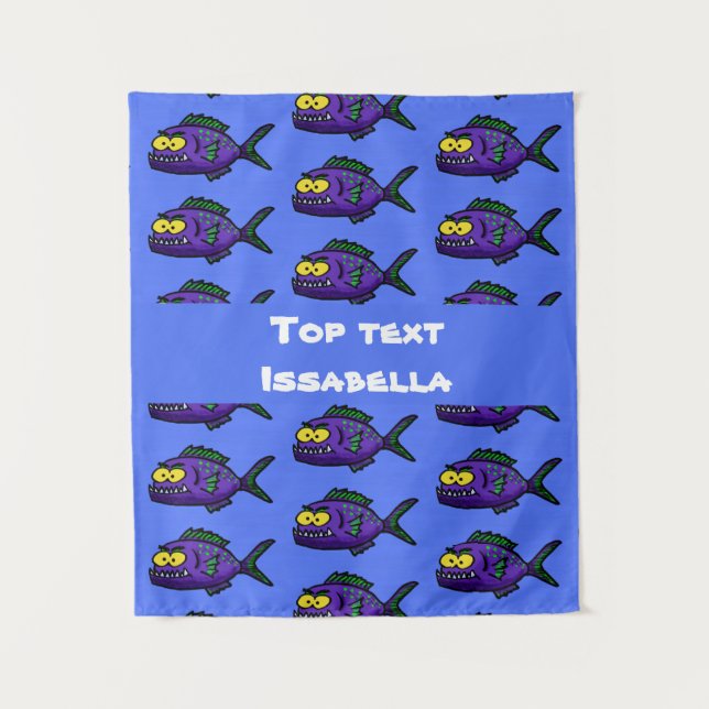 Tenture Caricature de poisson de Piranha (Devant)
