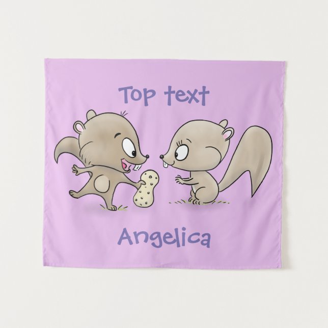 Tenture Caricature d'écureuils marrants (Devant (Horizontal))