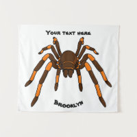 Caricature déplaisante de tarantule brun et orange