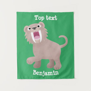 Tenture Caricature du tigre mignon Saber Toothed Smilodon