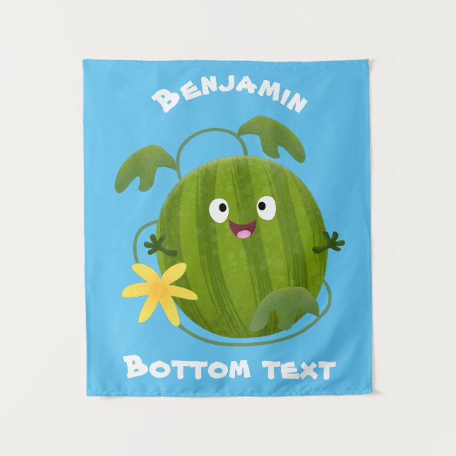 Tenture Caricature joli et souriant de pastèque (Devant)