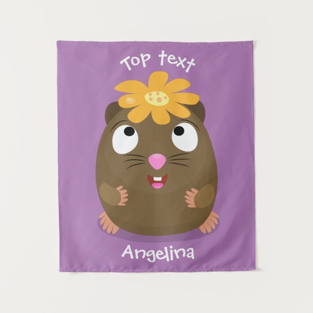 Tenture Caricature joyeuse de cobaye mignonne (Devant)