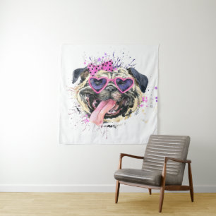 Tenture Carlin rose mignon d'aquarelle