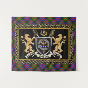 Tenture Carnegie Clan Badge & Motto avec Lions