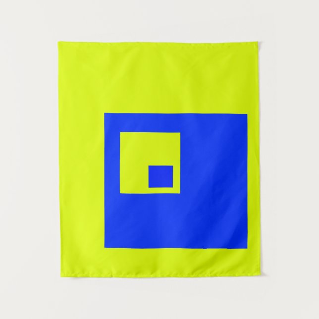 Tenture Carré jaune et bleu (Devant)
