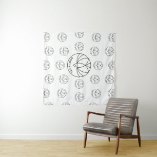 Tenture Carré personnalisé blanc arrière-plan Logo pour pe