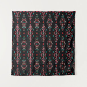 Tenture Carreaux Boho ethniques : Motif Vintage sans coutu