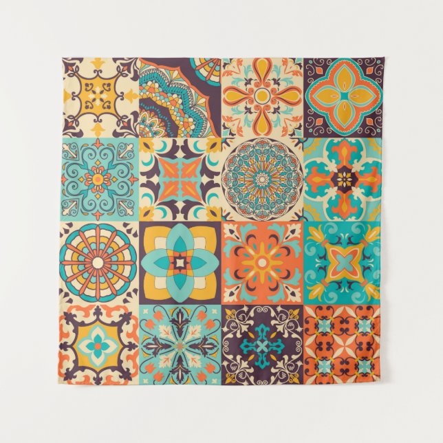 Tenture Carreaux colorés Azulejos. portugais traditionnel  (Devant)