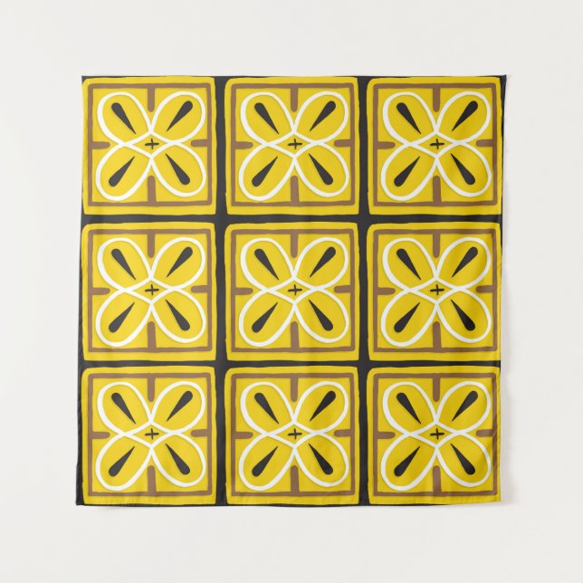 Tenture Carreaux ornementaux vintages Design Motif (Devant)