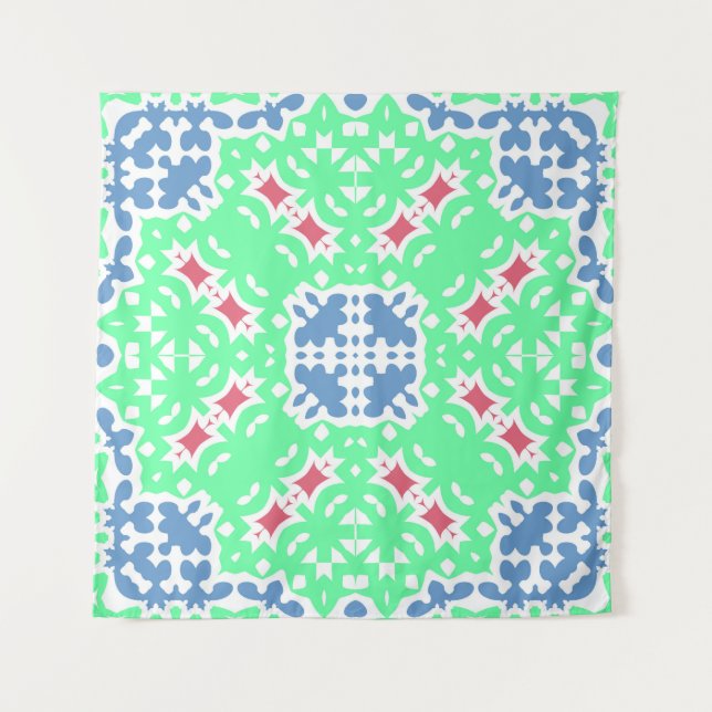 Tenture Carreaux ornés d'antiquité talavera mexico. Ensemb (Devant)