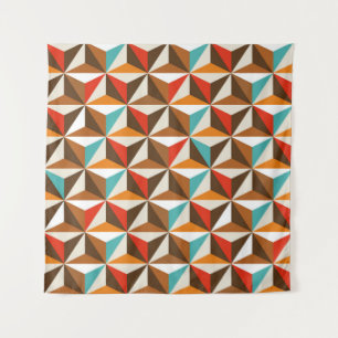 Tenture Carreaux triangles colorés sans couture motif vint