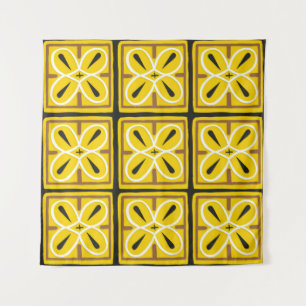 Tenture Carreaux vintage, motif d'illustration