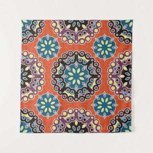 Tenture Carrelage arabe, motif patchwork vintage.