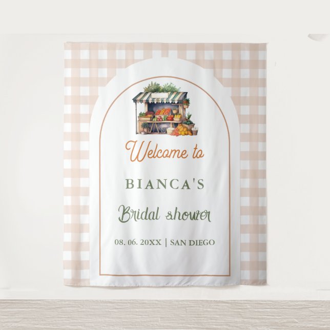 Tenture Carrelage bleu méditerranéen Arche de bienvenue po (Devant)