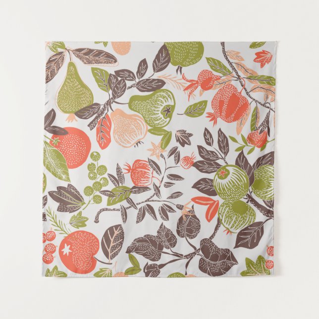 Tenture Carrelage décoratif aux fruits d'automne. (Devant)