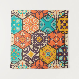 Tenture Carrelage en mosaïque colorée avec Islam, Arabi