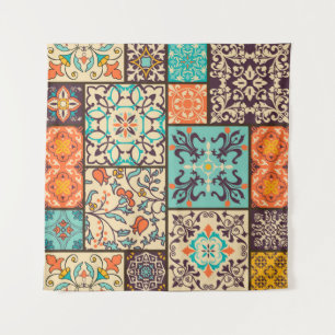 Tenture Carrelage en Patchwork coloré : Motifs de Majolica