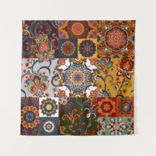 Tenture Carrelage en Patchwork coloré : style de poterie d