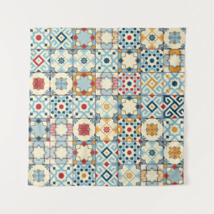 Tenture Carrelage marocain, motif sans couture colorée.