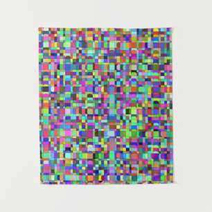 Tenture Carrés Abstraits Formes Motif multicolore