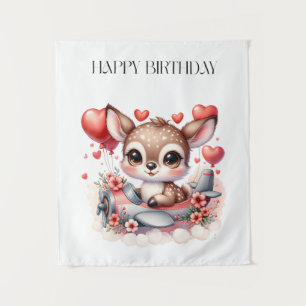 Tenture Carte d'anniversaire de pilote de cerf